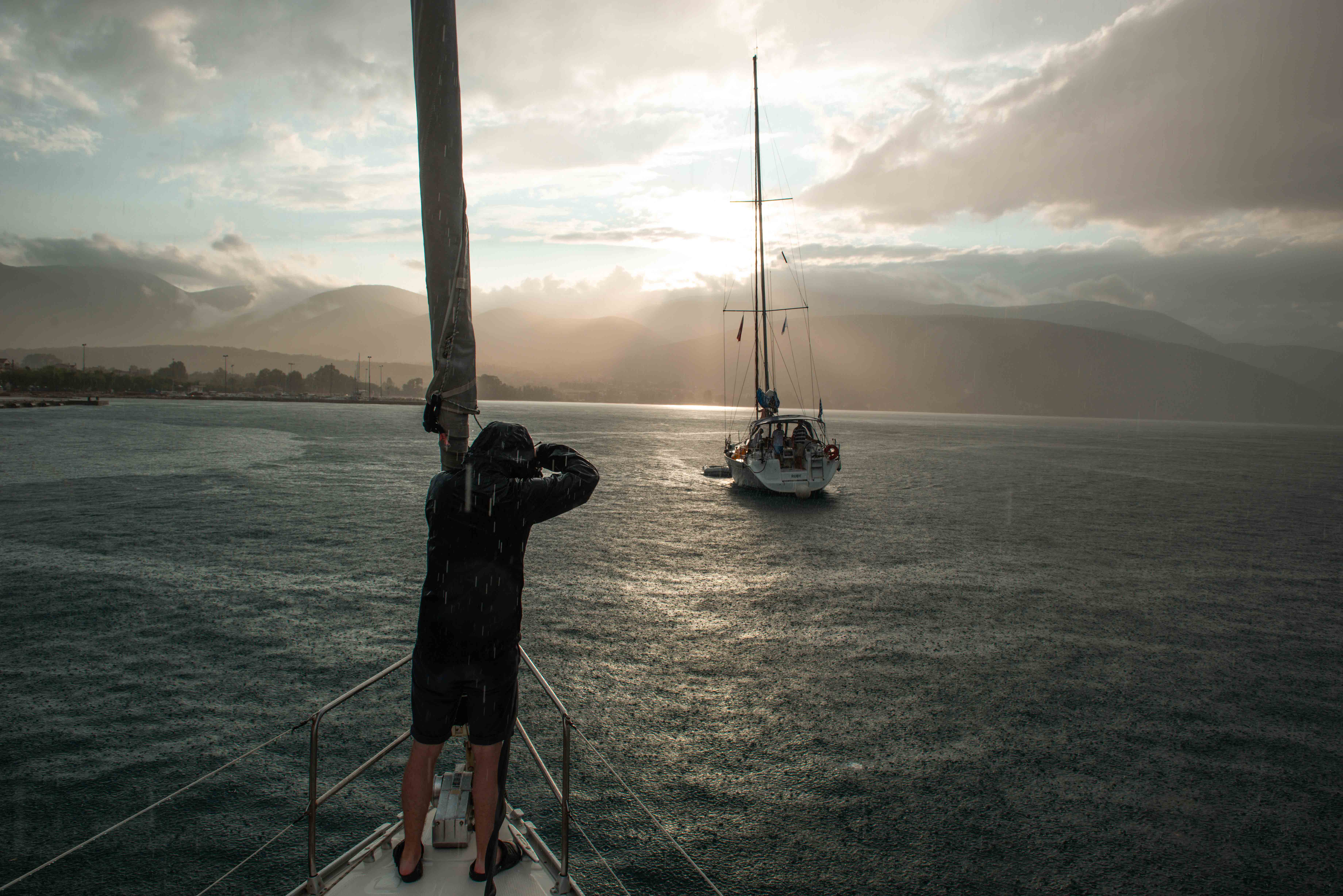 On location filming At Sea short film in Greece, directed by Martin Marko